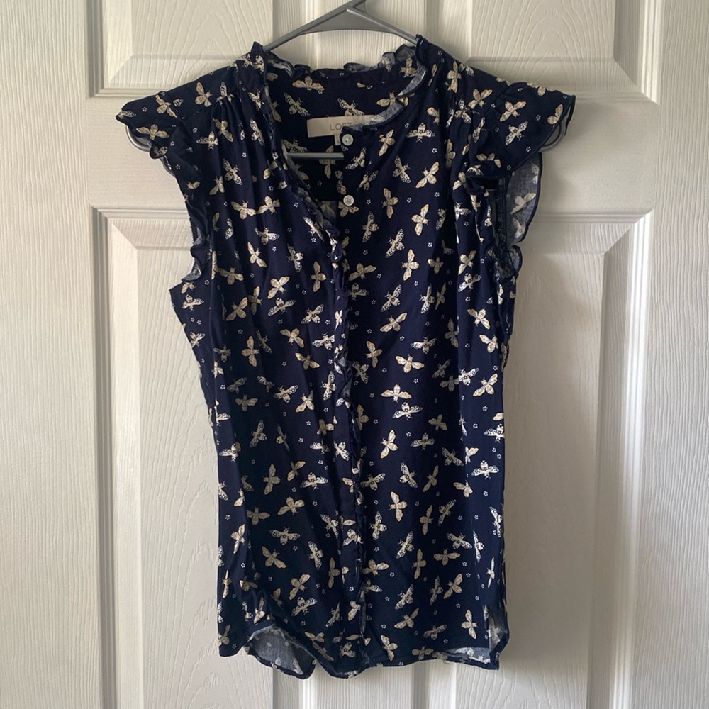 Loft Ruffle Cap sleeve blouse